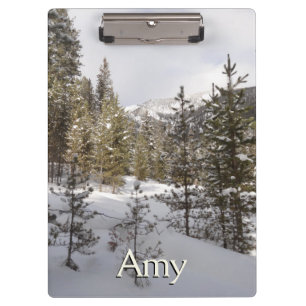 Winter Snowy Mountain Scene in Montana Clipboard