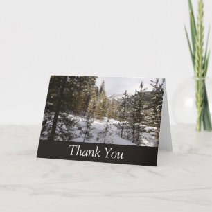 Winter Snowy Mountain Scene in Montana Thank You Card
