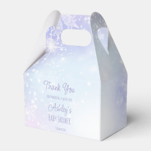 Winter snowy pastel colours baby shower  favour box