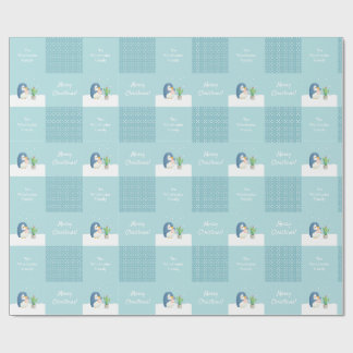 Winter Snowy Penguin Gardener Wrapping Paper