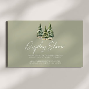 Winter Snowy Pine Tree Baby Shower Display Shower Enclosure Card