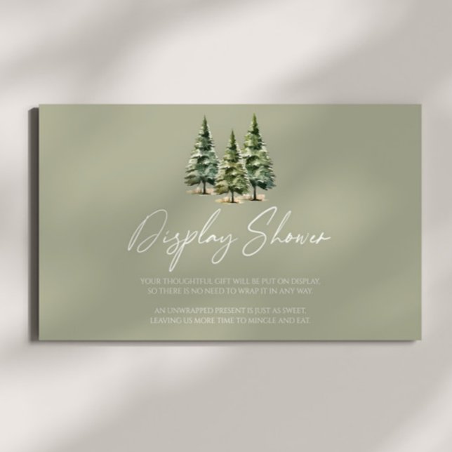 Winter Snowy Pine Tree Baby Shower Display Shower Enclosure Card (Creator Uploaded)