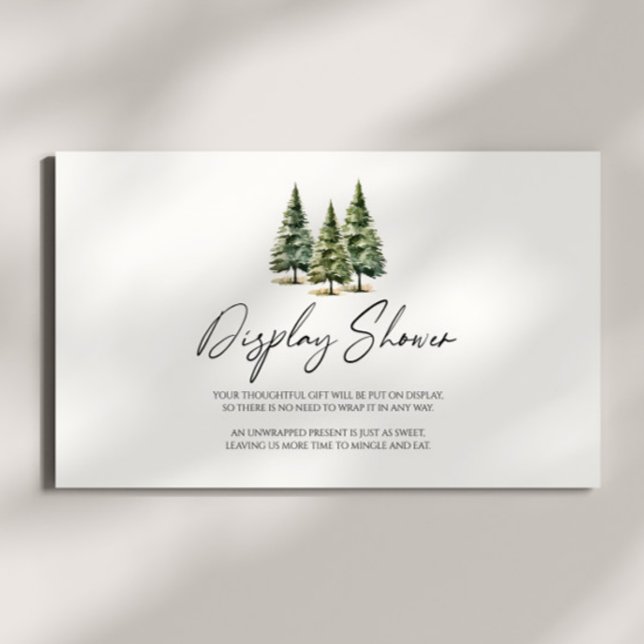 Winter Snowy Pine Tree Baby Shower Display Shower Enclosure Card (Creator Uploaded)
