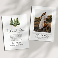 Winter Snowy Pine Tree Custom Photo Wedding