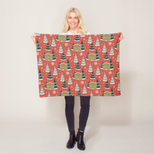 Winter Snowy Pine Wonderland Fleece Blanket