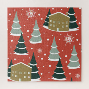 Winter Snowy Pine Wonderland Jigsaw Puzzle