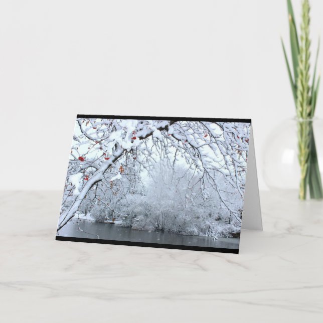 Winter Snowy River Scene All Occasion Card (Front)