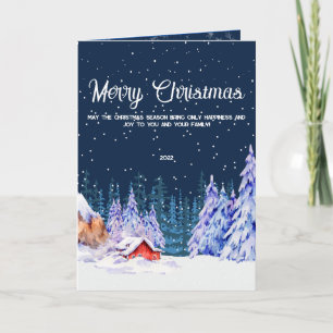 Winter Snowy Trees Landscape Christmas Holiday Card