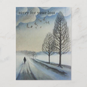 Winter Solitude Watercolor Sympathy Bereavement Postcard