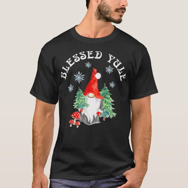 Winter Solstice Blessed Yule Pagan Holiday Gnome M T-Shirt (Front)