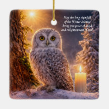 Winter Solstice Blessing Beautiful Owl Candle