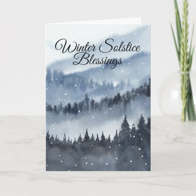 Winter Solstice Blessings Pagan Yule Card (Front)