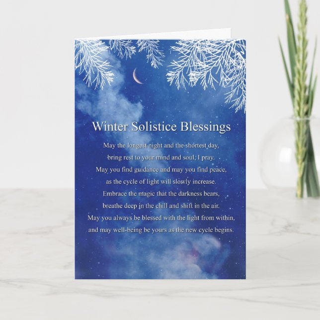 Winter Solstice Blessings Poem Card (Front)