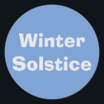 Winter Solstice by Janz Blue Powder Classic Round Sticker<br><div class="desc">Artistic Holiday Designs by Janz © 2008-2019 Jan Fitzgerald. All rights reserved. Graphic Design,  Artwork,  and Photography by Jan and Michael Fitzgerald.</div>