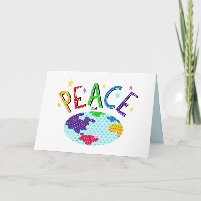 Winter Solstice Christmas Hanukkah Kwanzaa Peace Card (Front)