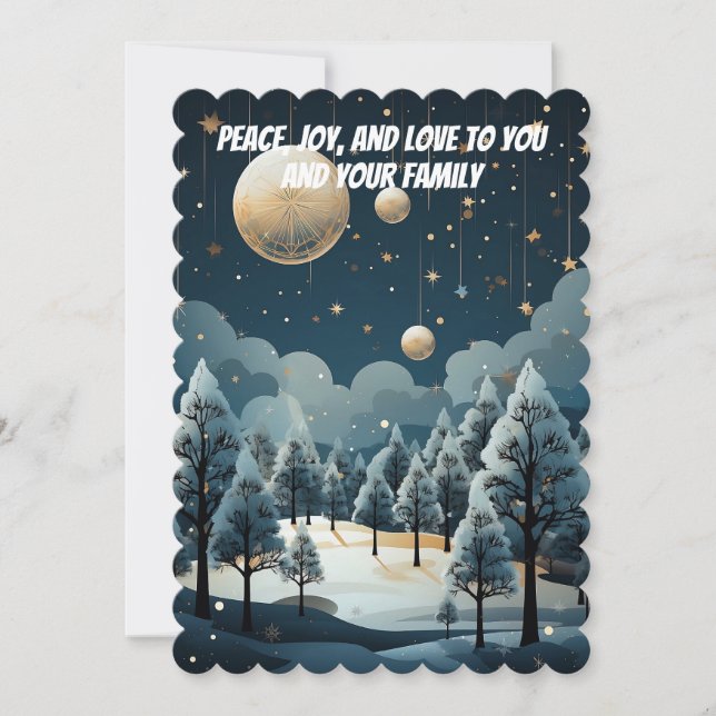 Winter Solstice Dreamscape Holiday Card (Front)
