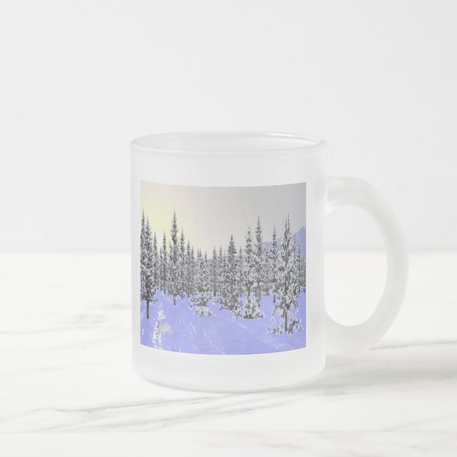 Winter Solstice Frosted Glass Coffee Mug (Right)