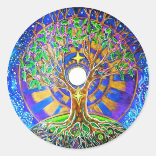Winter Solstice Full Moon Mandala Sticker
