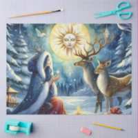 Winter Solstice Goddess Forest-Deer tissue paper