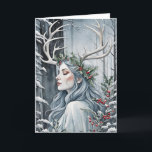 Winter Solstice Goddess in the Forest Holiday Card<br><div class="desc">Share warmth and love during the Winter Solstice with this Winter Goddess in the forest Holiday design. May you have a Blessed and Magickal Winter Solstice.</div>