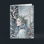 Winter Solstice Goddess in the Forest Holiday Card<br><div class="desc">Share warmth and love during the Winter Solstice with this Winter Goddess in the forest Holiday design. May you have a Blessed and Magickal Winter Solstice.</div>