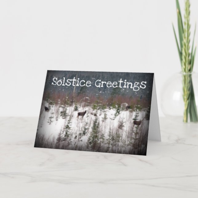 Winter Solstice Greetings Holiday Card (Front)