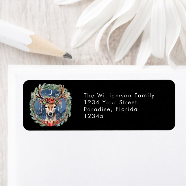 Winter Solstice Holiday Wreath Deer Yule Christmas (Insitu)