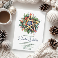 Winter Solstice Holly Yule Pentacle Pagan
