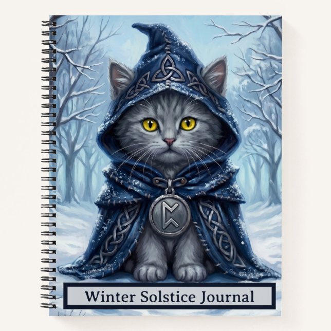 Winter Solstice Journal | Cat Yule Notebook (Front)