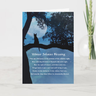 Winter Solstice Kitty Blessings Holiday Card