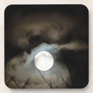 Winter Solstice Moon Celestial Art Coaster