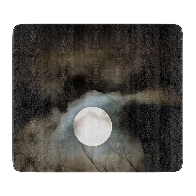 Winter Solstice Moon Celestial Art Cutting Board (Front)
