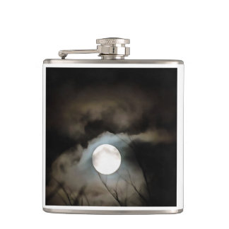 Winter Solstice Moon Celestial Art Hip Flask