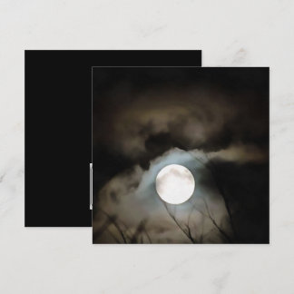 Winter Solstice Moon Celestial Art Invitation