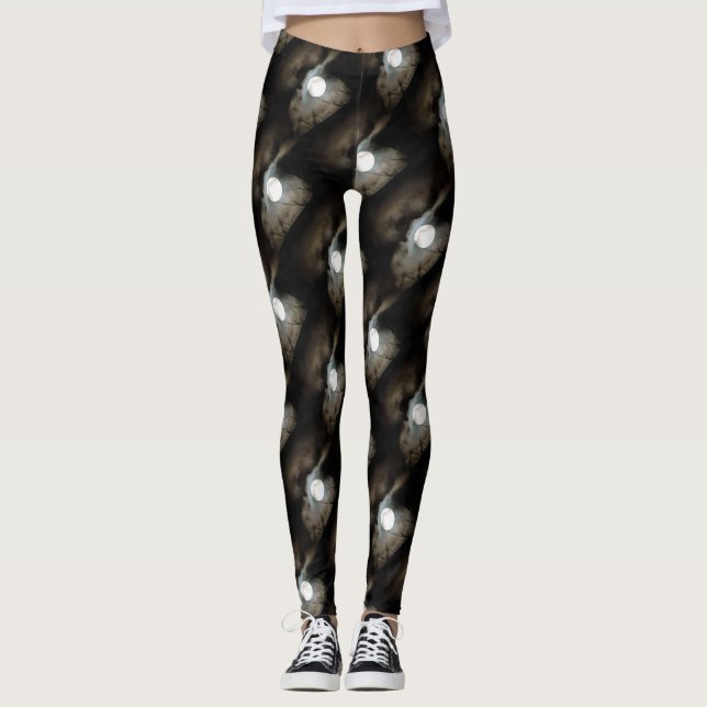 Winter Solstice Moon Celestial Art Leggings (Front)