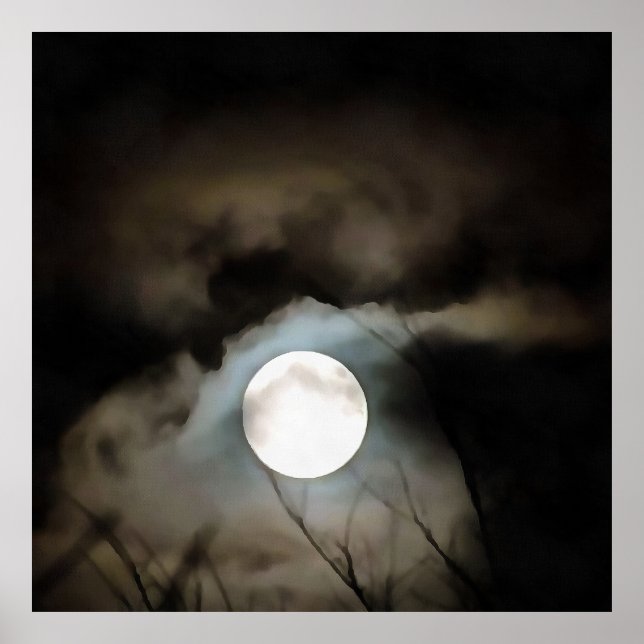 Winter Solstice Moon Celestial Art Poster (Front)