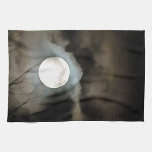 Winter Solstice Moon Celestial Art Tea Towel