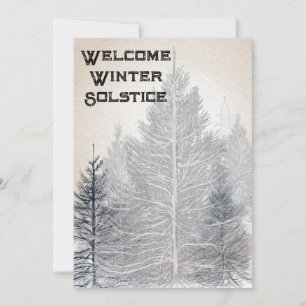 Winter Solstice Party Invitation bare trees