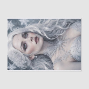 Winter Solstice Queen Silver Hair Cold Decoupage Tissue Paper