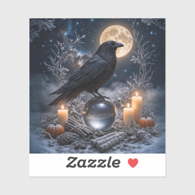 Winter Solstice Raven and Snow Yule (Sheet)