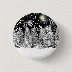 Winter Solstice Snowfall  3 Cm Round Badge