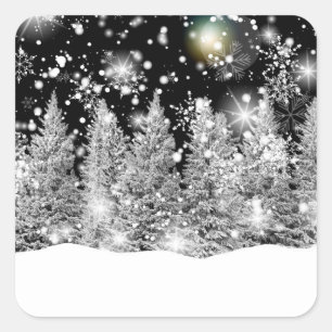 Winter Solstice Snowfall  Square Sticker