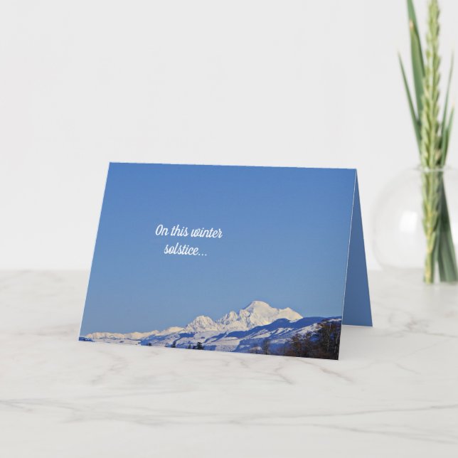 Winter Solstice! Snowy Mountain Winter Scene Card (Front)
