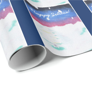 Winter Solstice Snowy Scene Yule Wrapping Paper