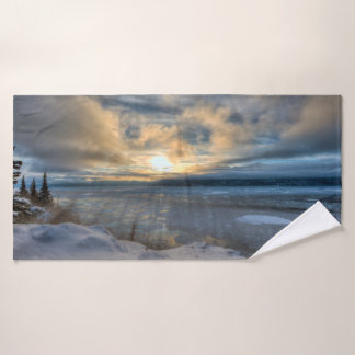 Winter Solstice Turnagain Arm Bath Towel