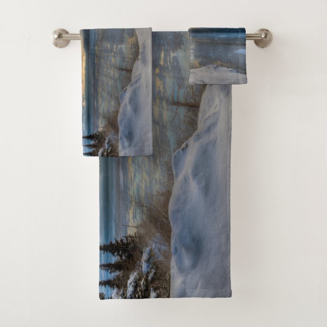Winter Solstice Turnagain Arm Bath Towel Set (Insitu)