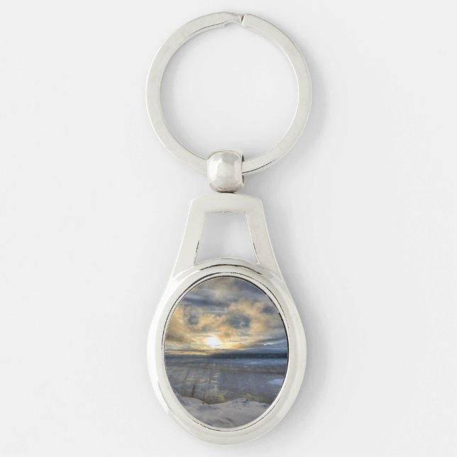 Winter Solstice Turnagain Arm.jpg Key Ring (Front)