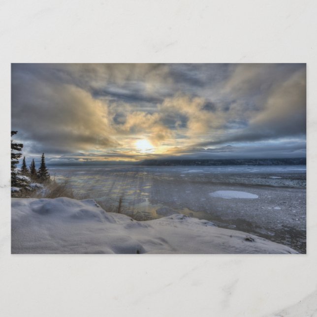 Winter Solstice Turnagain Arm Stationery (Front)