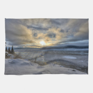 Winter Solstice Turnagain Arm Tea Towel