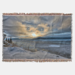 Winter Solstice Turnagain Arm Throw Blanket